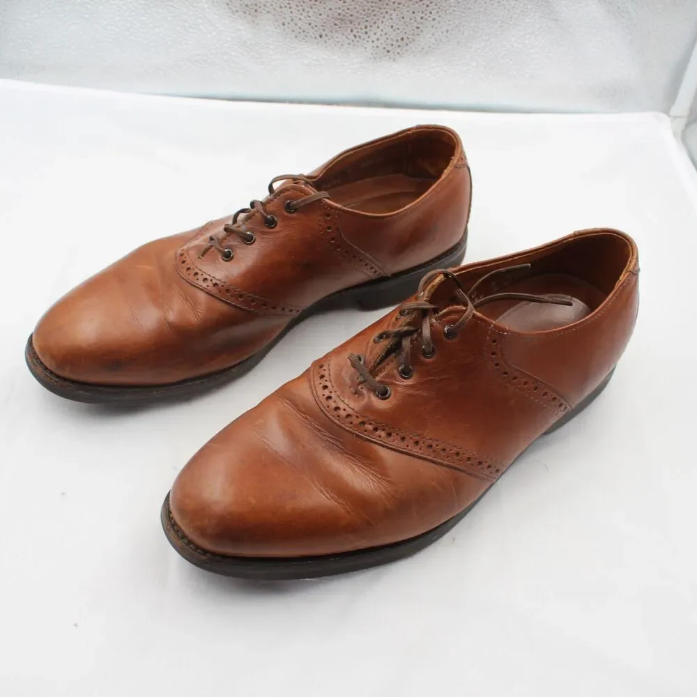 Allen Edmonds Size 10D Saddle Oxford Brogue Dress Shoes Brown Leather 20709